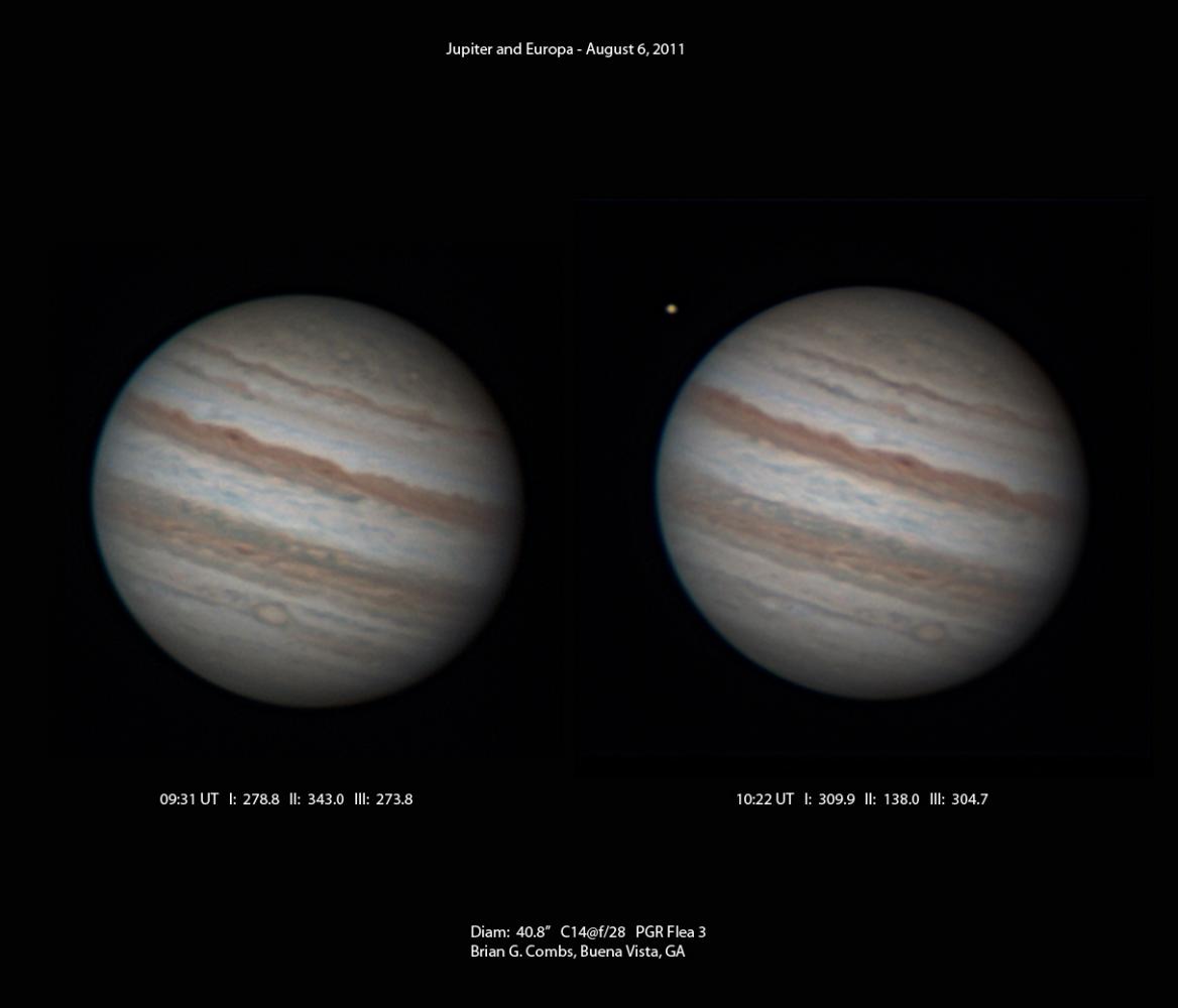 Jupiter and Europa - August 6, 2011