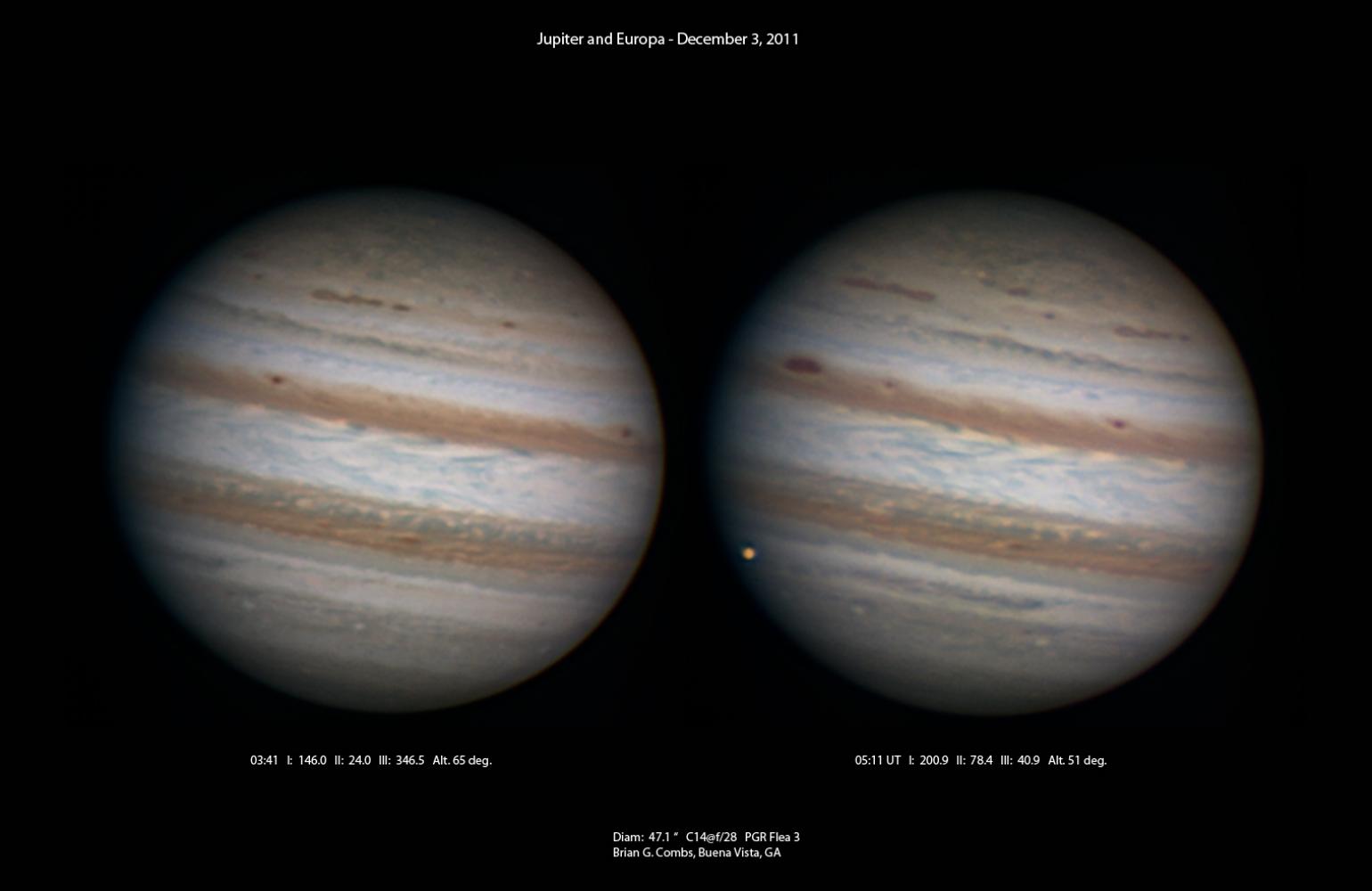 Jupiter and Europa - December 3, 2011